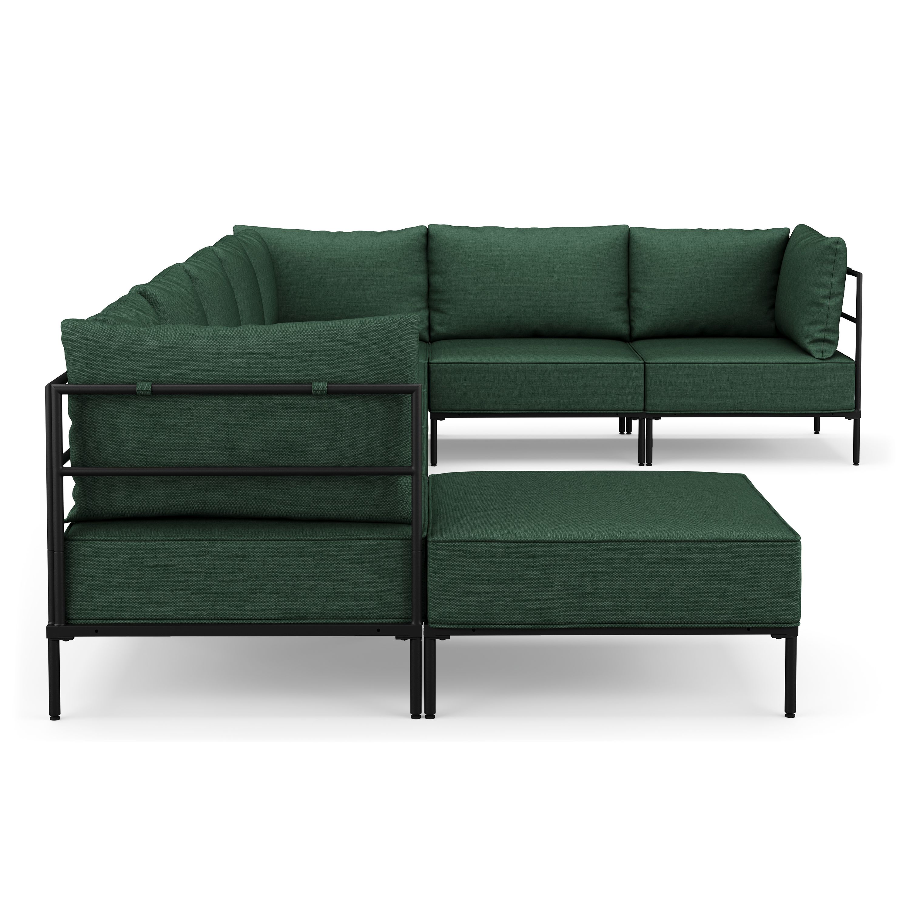 Ecksofa ETHAN Deluxe 6-Sitzer dunkelgrün