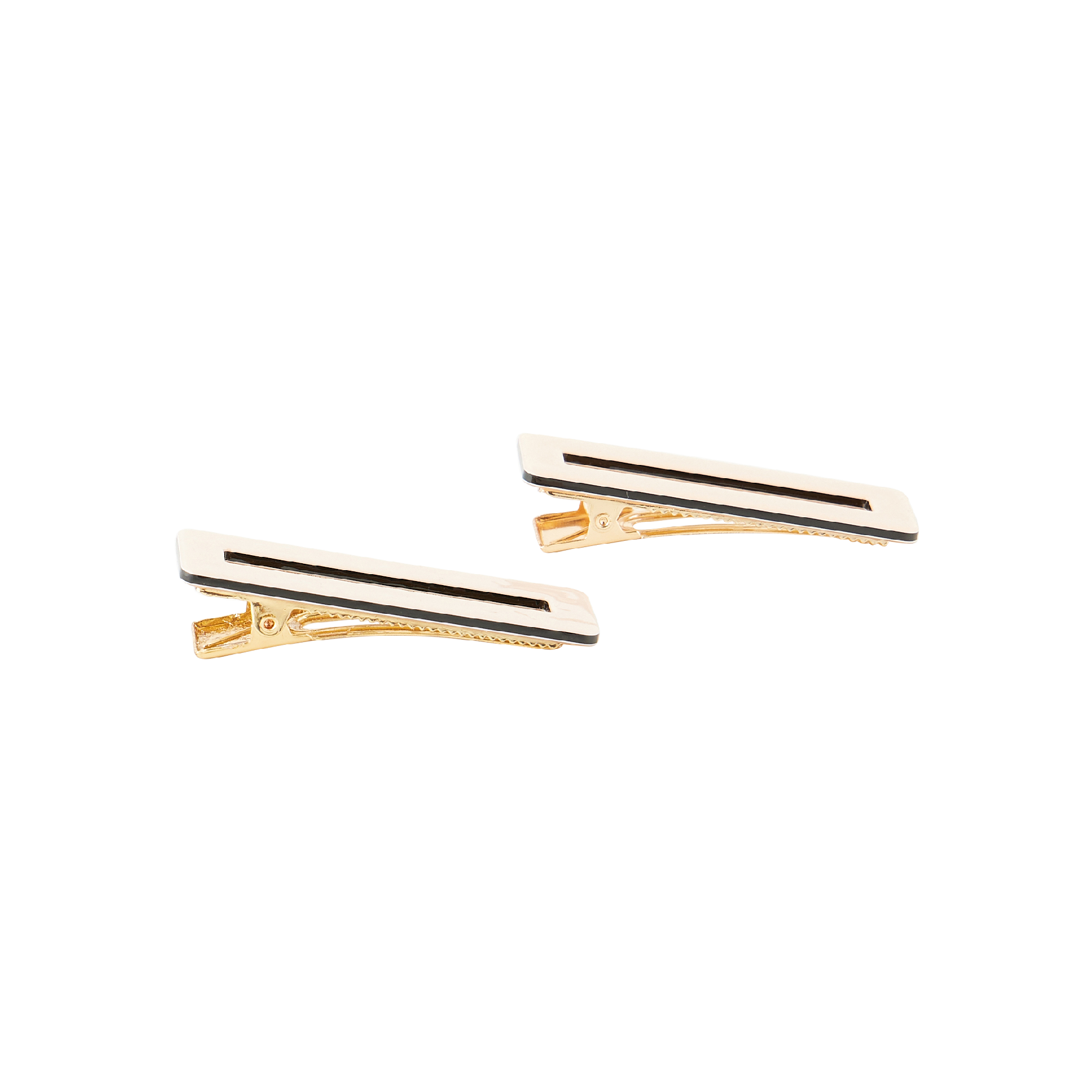 Lot de 2 barrettes carrées | Beige
