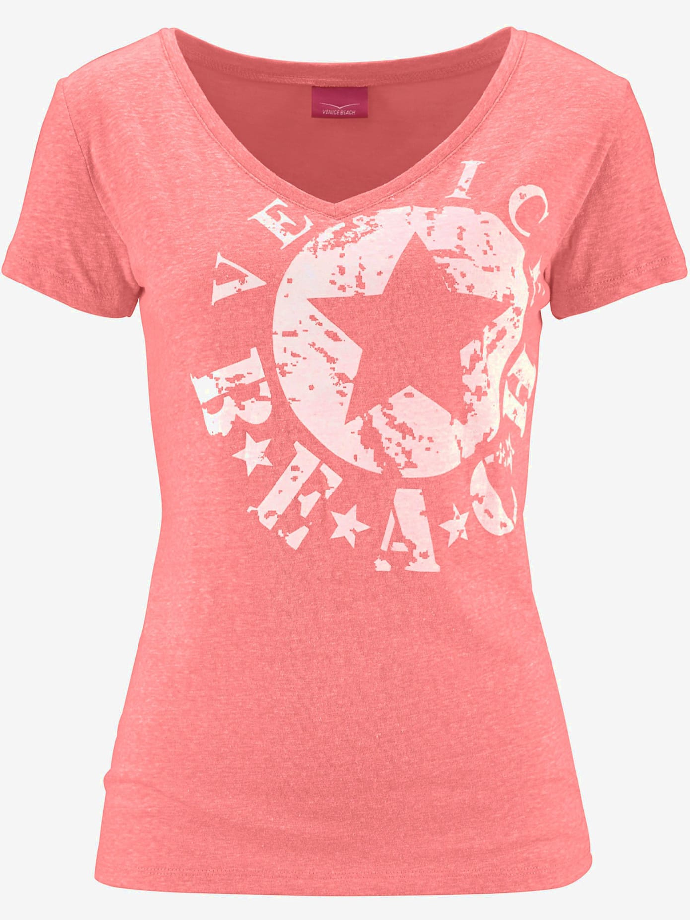 T-shirt de plage imprimé devant sur le côté pour un look vintage tendance