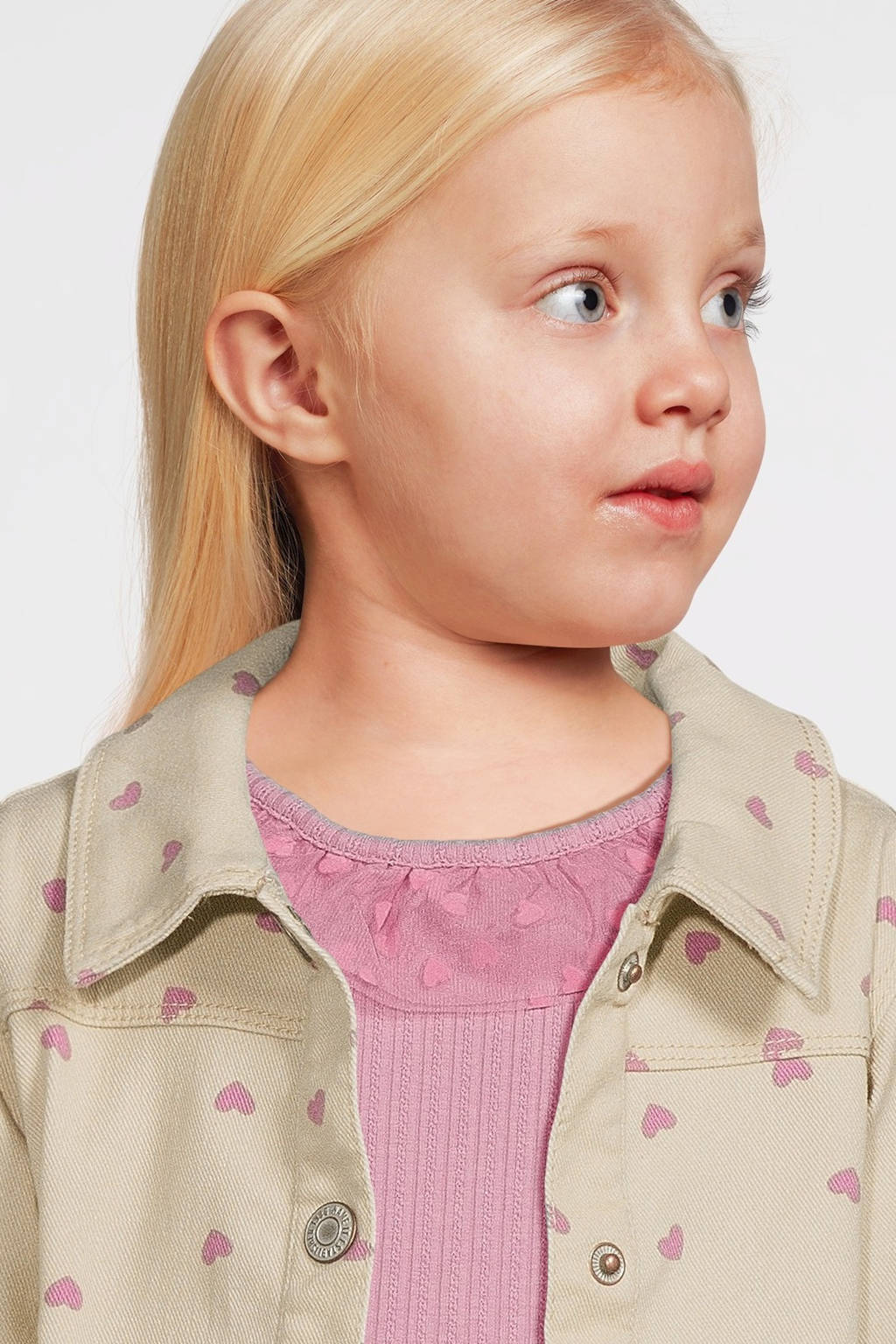 NAME IT jasje NMFANE met hartjes ecru/roze
