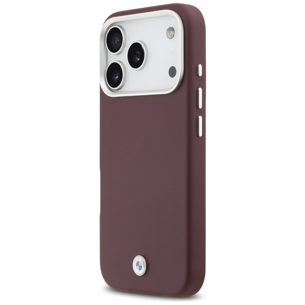 iPhone 17 Pro MagSafe Leder Hardcase Hülle Sign Full Wrapped Metal (BMHMP17L23PUFWR) - Weinrot