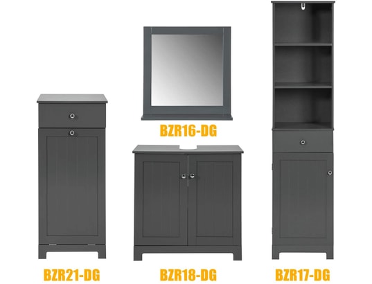 SOBUY - Bzr17-dg meuble colonne de salle de bain armoire rangement ...