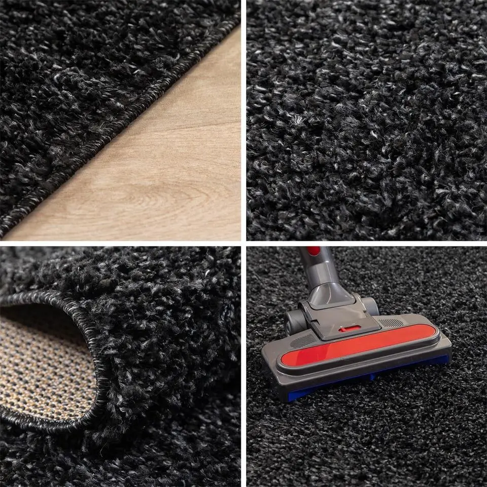 Basic Shaggy vloerkleed Antraciet Hoogpolig - 200x290 CM