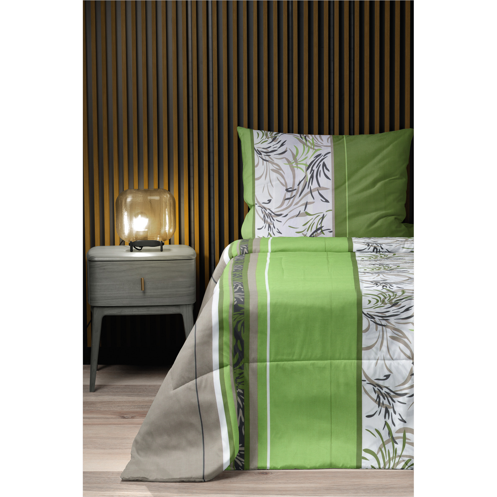 Bettwäsche Satin Jungle grün 50x70 Kissenbezug