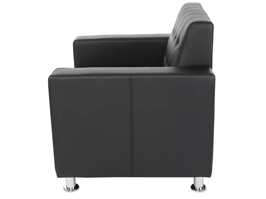 Fauteuil Pori, similicuir, noir