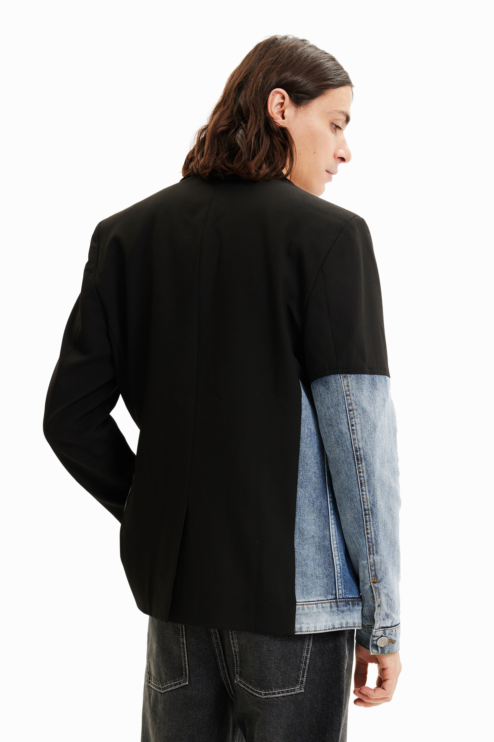 Blazer jean bi-matière