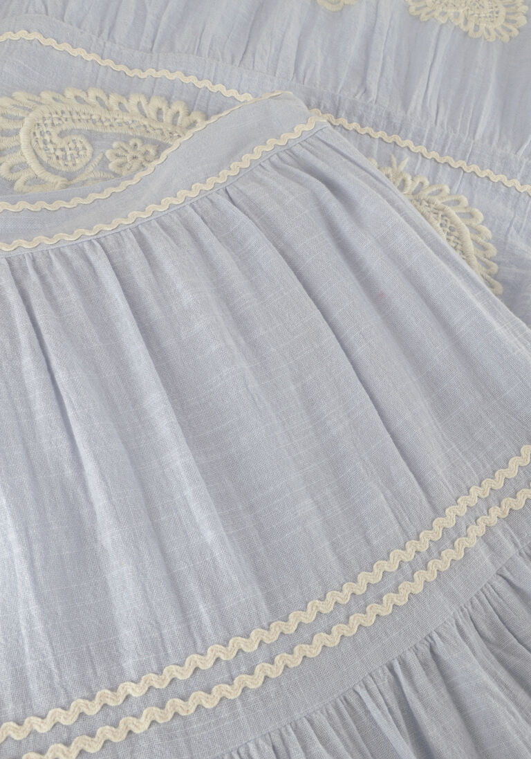 ANTIK BATIK lichtblauwe antik batik maxirok rony skirt