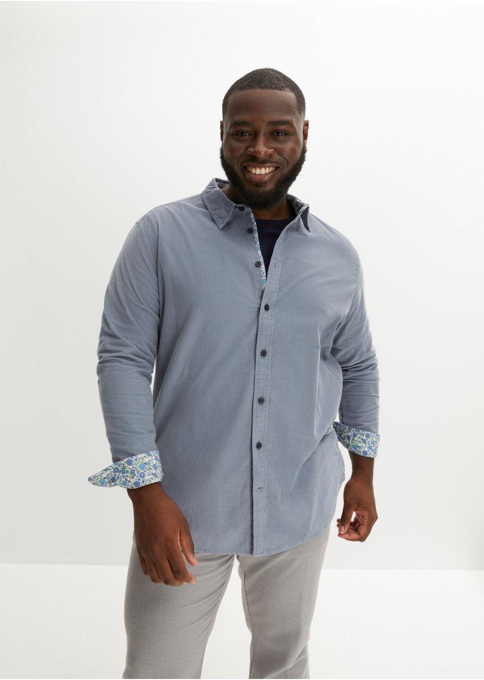 Chemise manches longues en velours côtelé fin
