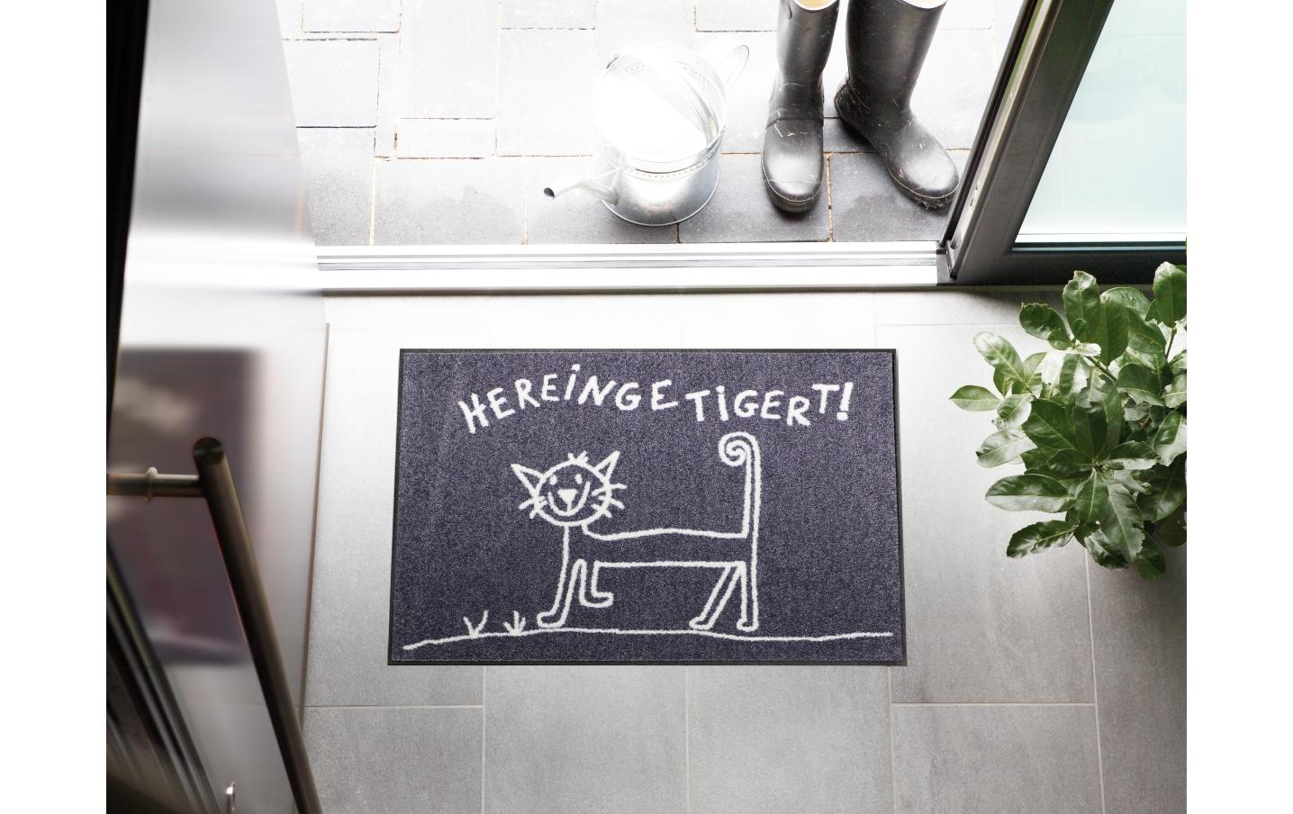Fussmatte Hereingetigert 50 cm x 75 cmPflegeleichte und rutschfeste Schmutzfangmatte