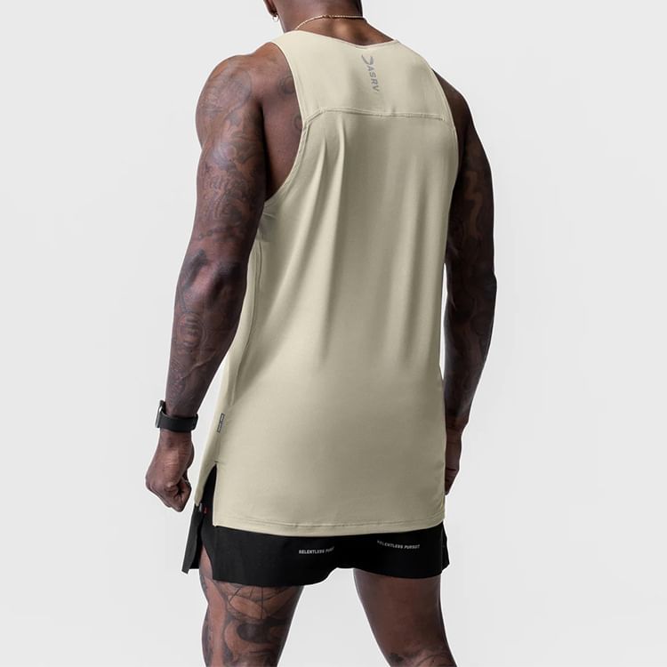 Double White - Tanktop met ronde hals en effen kleur
