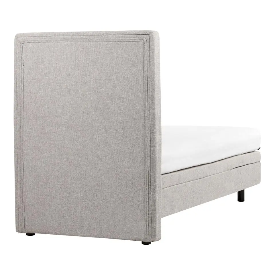 DUKE II - Eenpersoonsbed - Lichtgrijs - 90 x 200 cm - Polyester