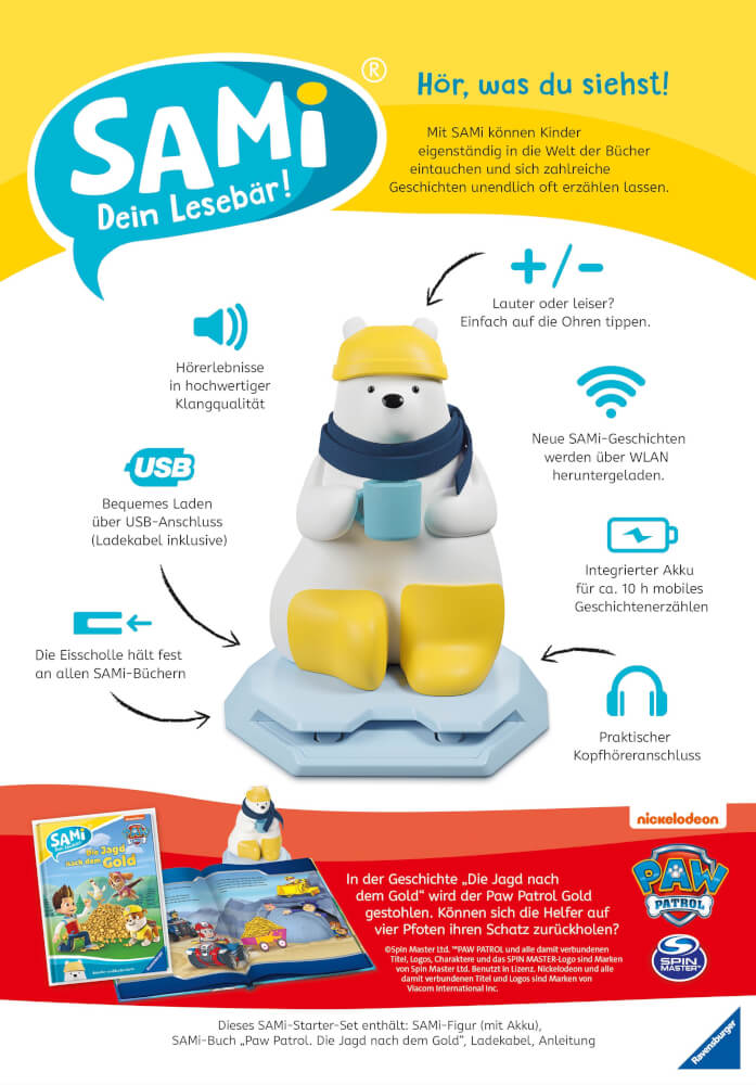 Ravensburger 97 Starter-Set SAMi - dein Lesebär. Paw Patrol