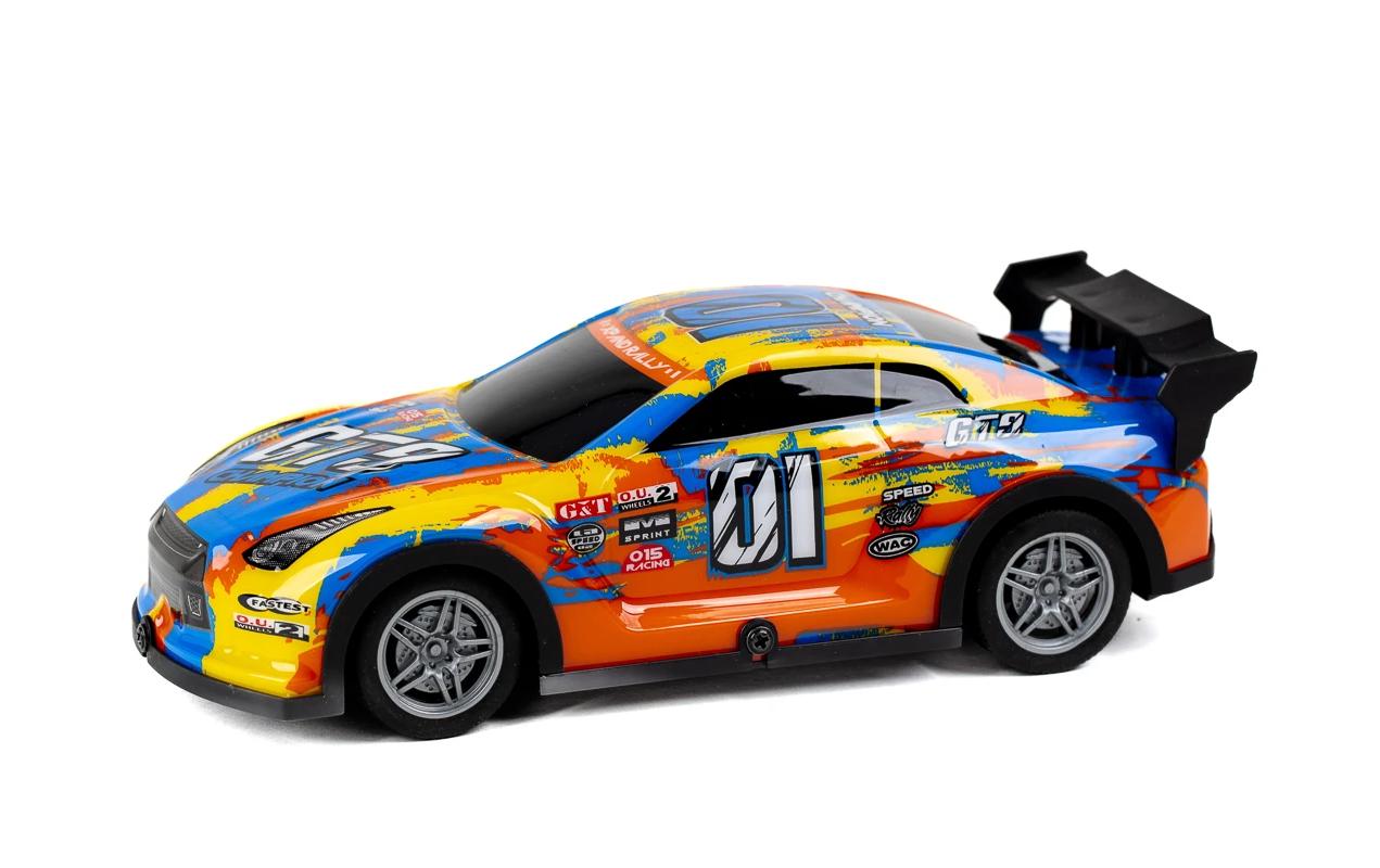 Auto Champion GT9 mit Licht, Gelb/Blau, 1:22Ferngesteuerter Sportwagen mit Licht für Kinder ab 3 Jahren