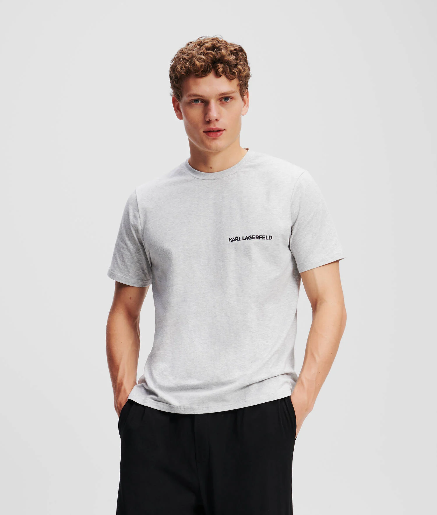 ENSEMBLE PYJAMA À LOGO KARL - Noir/Gris Chiné