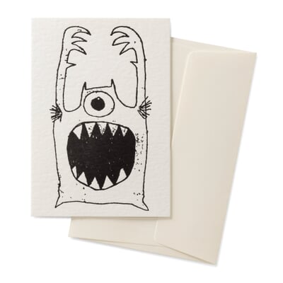 Grußkarte Buchdruck, Monster