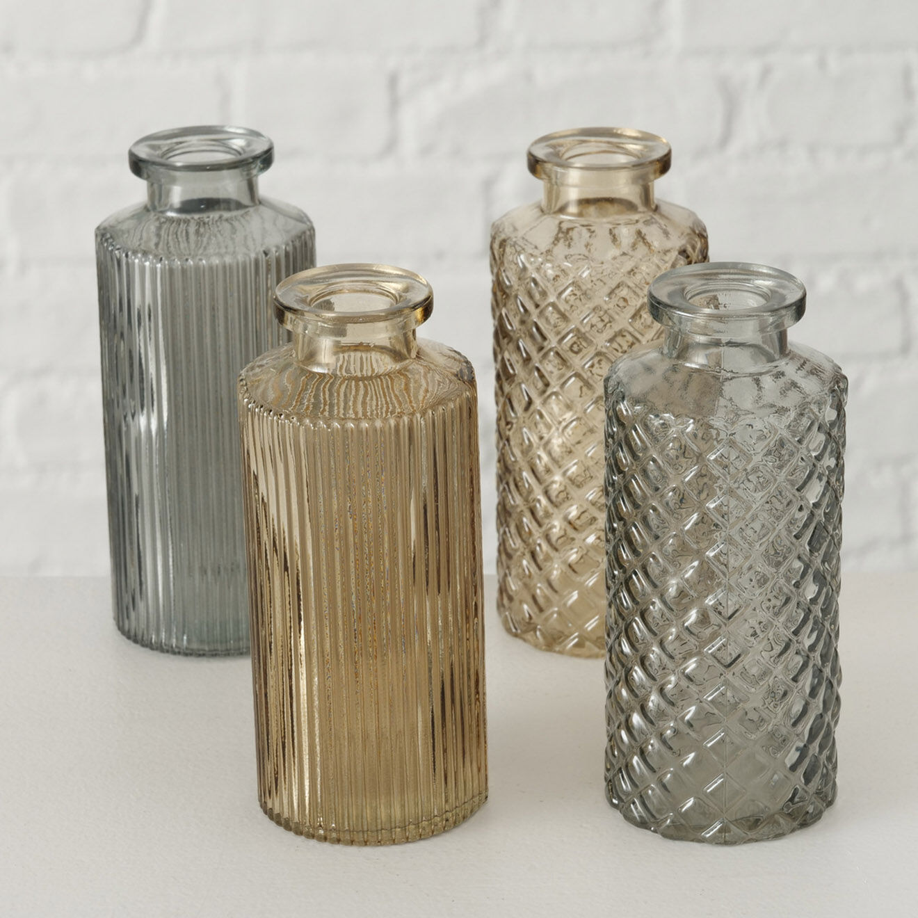 Boltze 4 Vases Panja multicolores - D.6xH.14 cm
