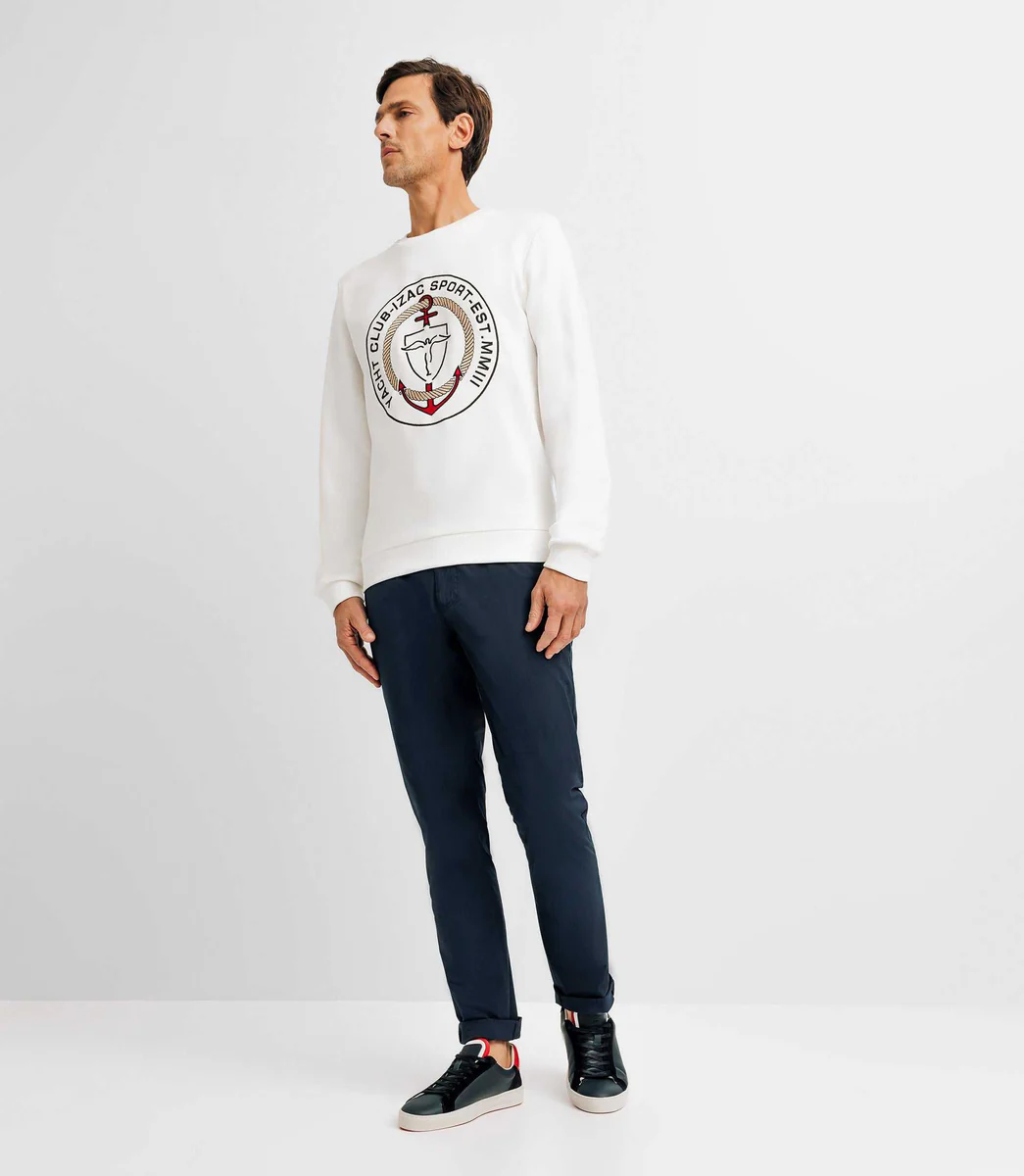 Pull sweat avec patch écru