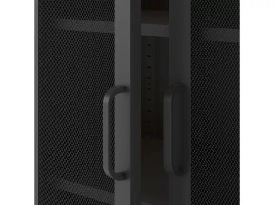 Zio - Vaisselier 2 portes en métal H170cm - Noir