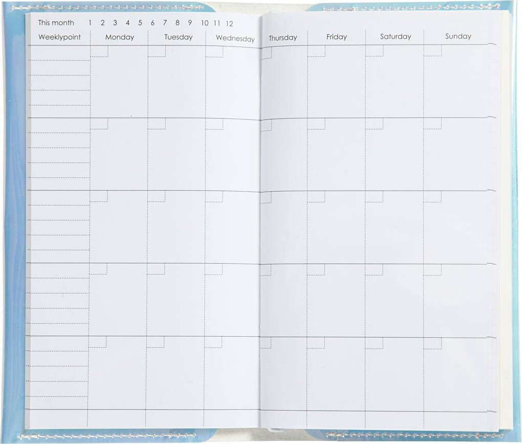 Kalender - Str. 10X18X1,5 CM - Elastiklukning - Holografisk - 1 Stk