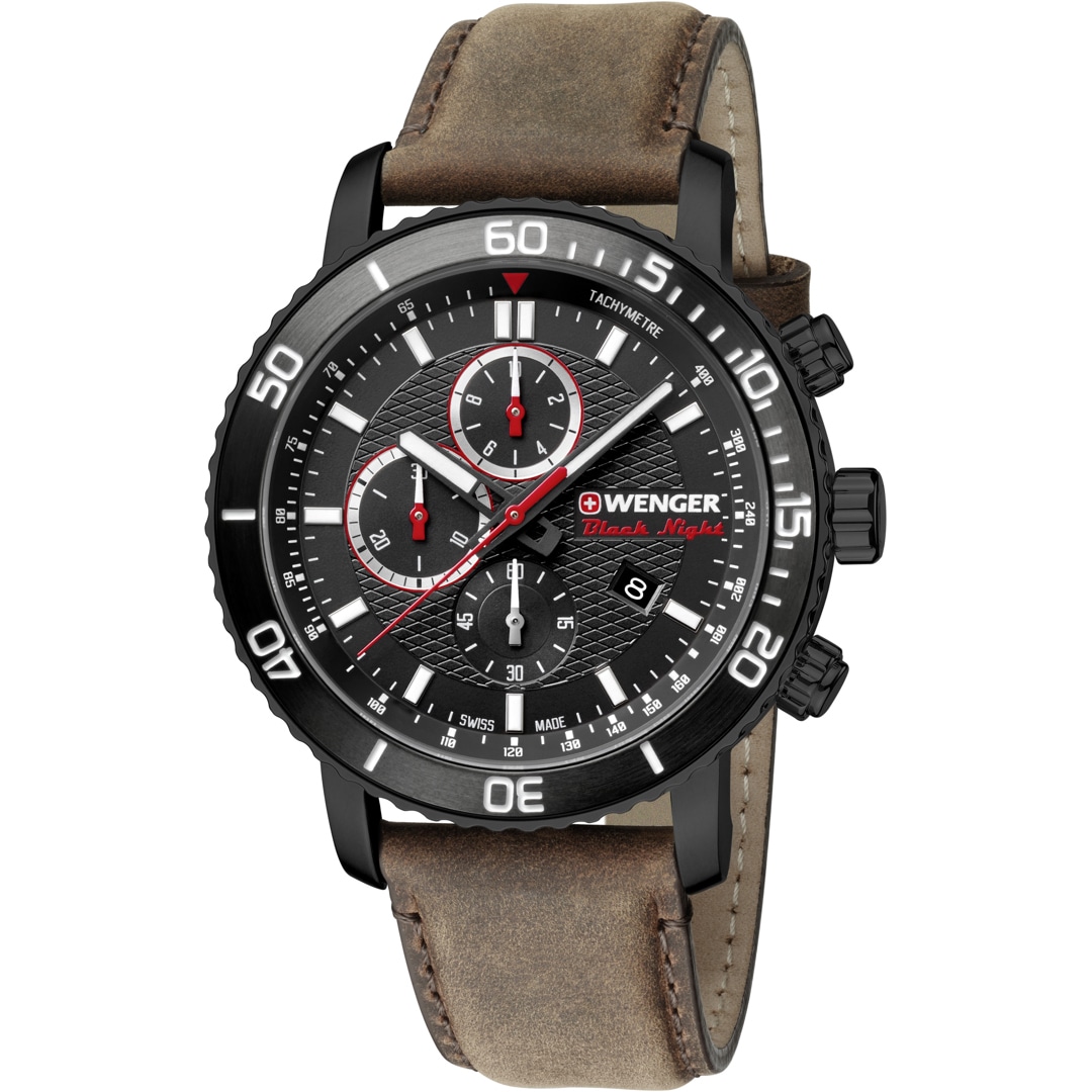 Wenger Roadster Black Night Chrono Leder braun Ø 45mm