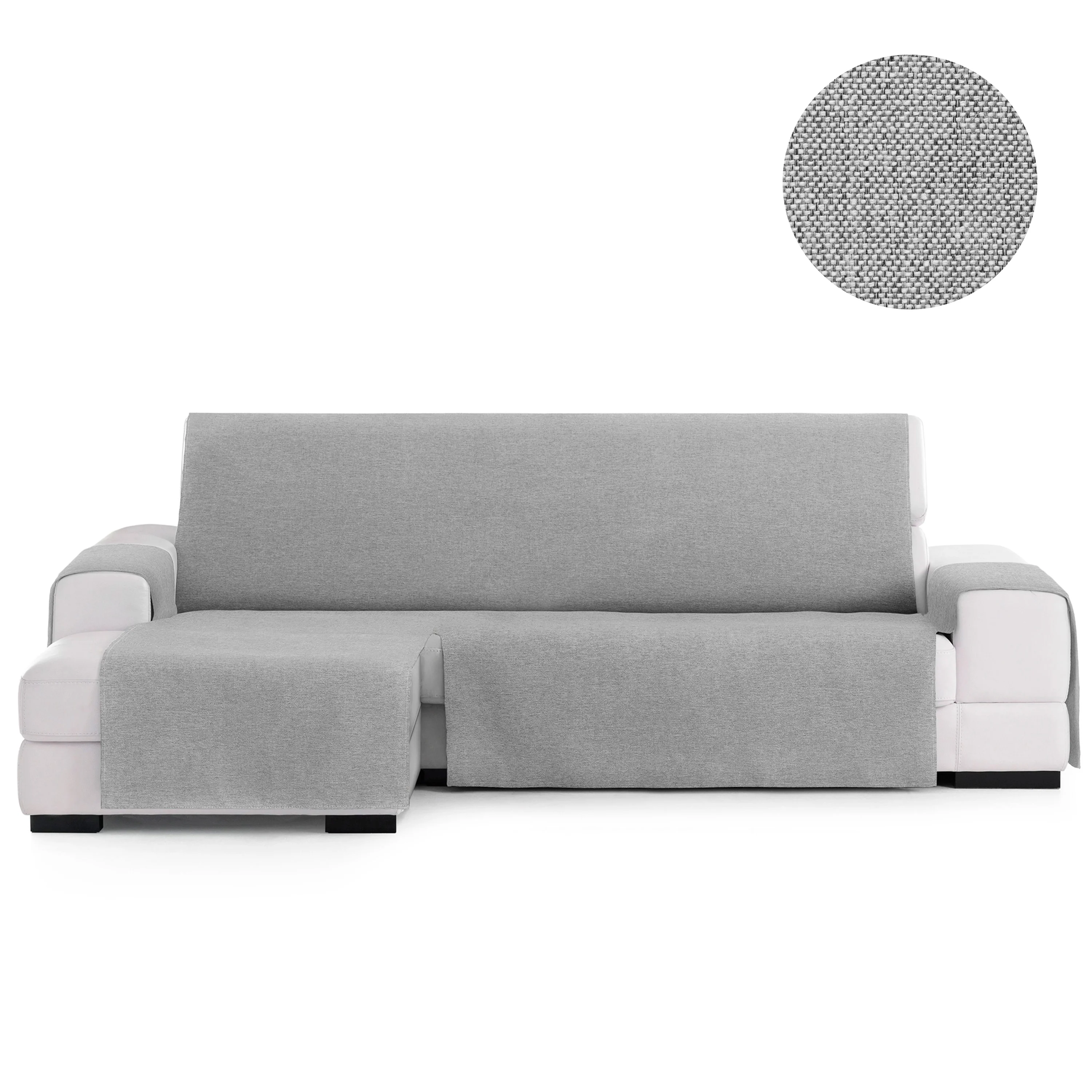 Capa protetora Vipalia para chaise longue esquerda de 240 cm, cinza, modelo Brisa