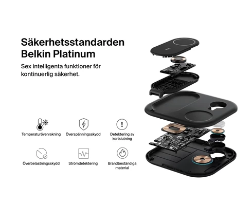 Belkin 3-in-1 MagSafe Compatible Qi2 Wireless Stand/Pad, black