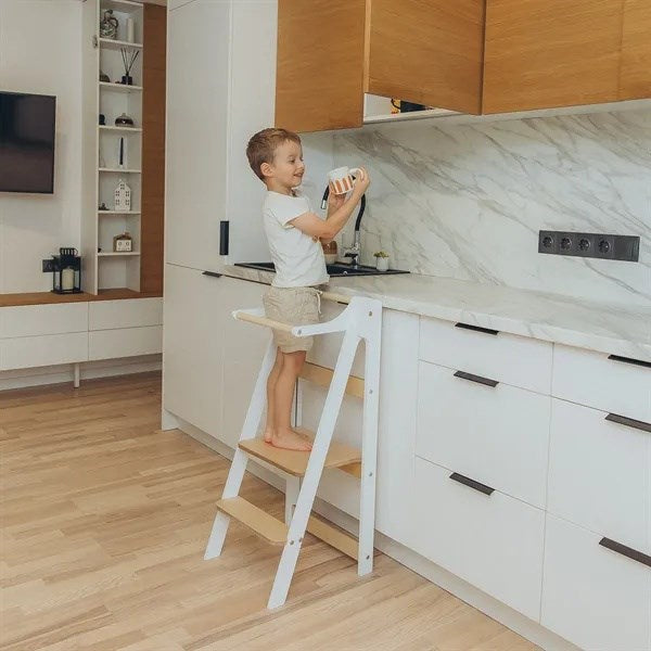 Køb Duck Woodworks Foldbart Læringstårn White