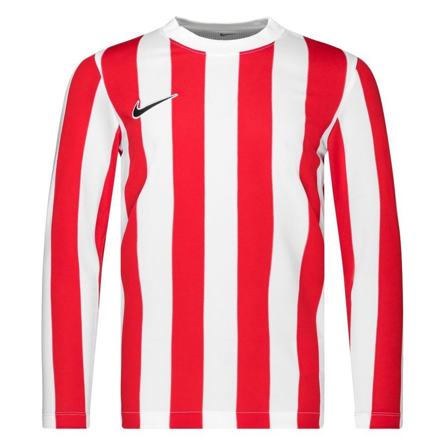Nike Maillot Dri-FIT Striped Division IV - Blanc/Rouge/Noir Manches Longues Enfant