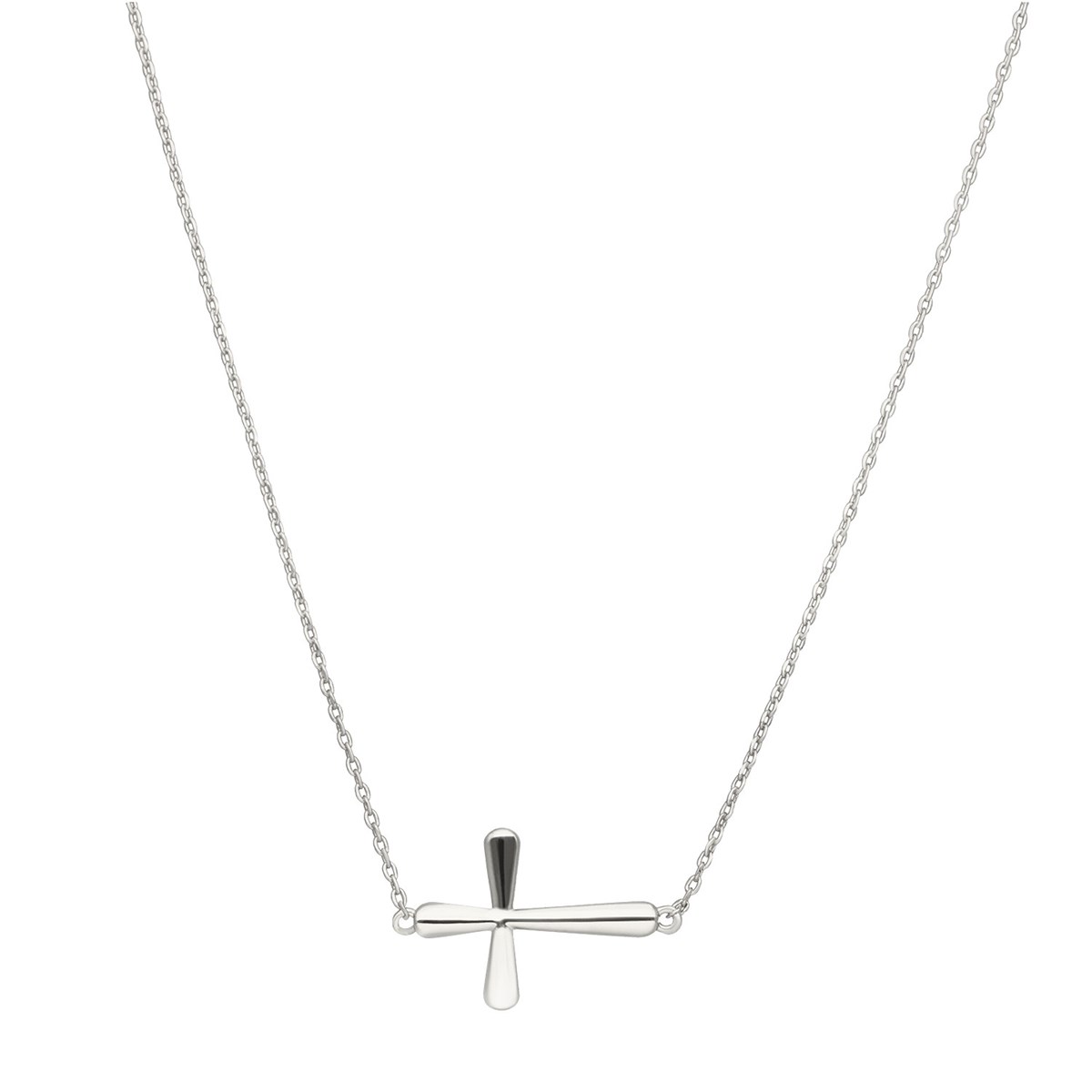 Collier Argenté Croix Arrondie