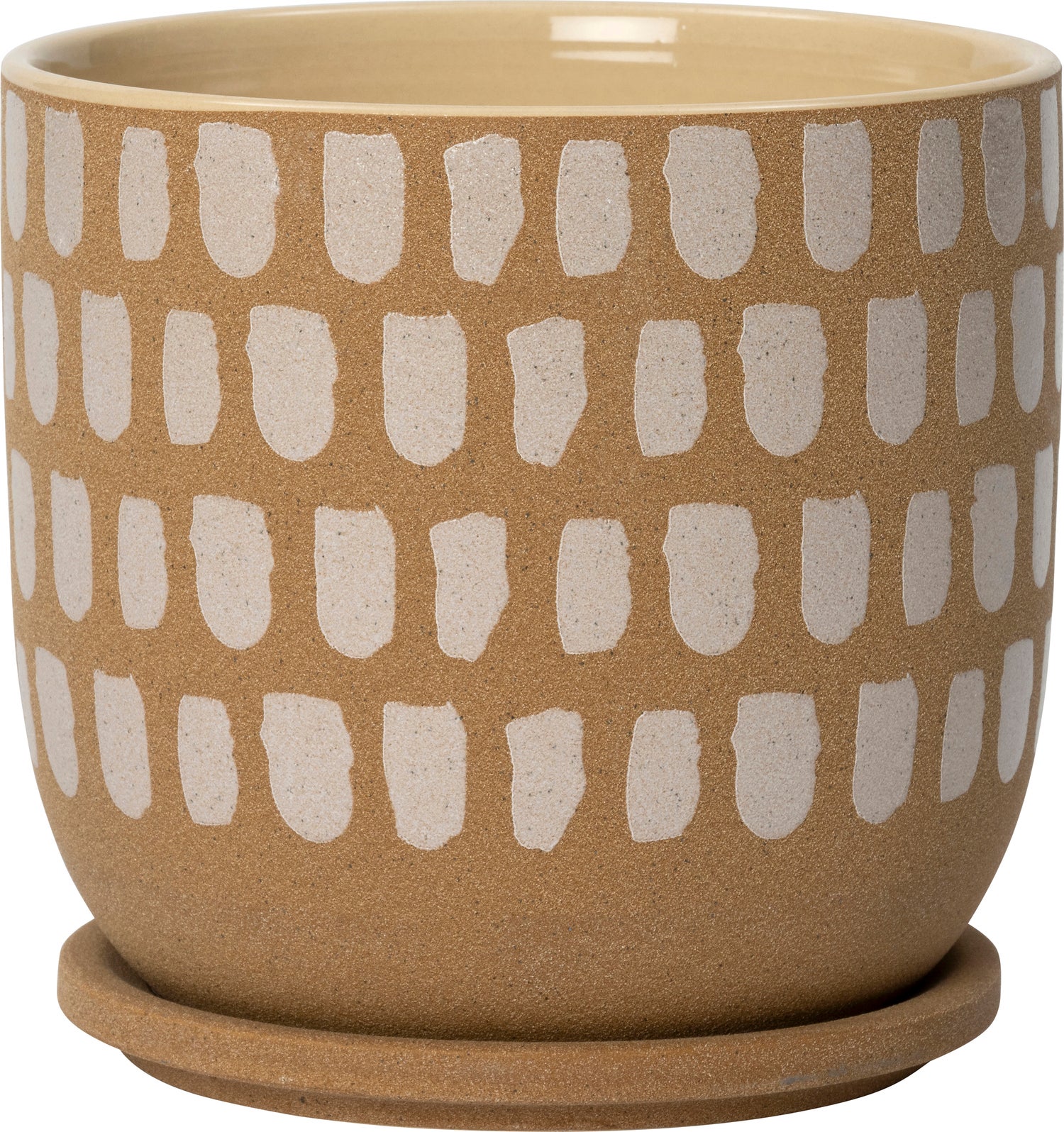 Intratuin bloempot op schotel Ylva bruin D 19,2 H 18 cm