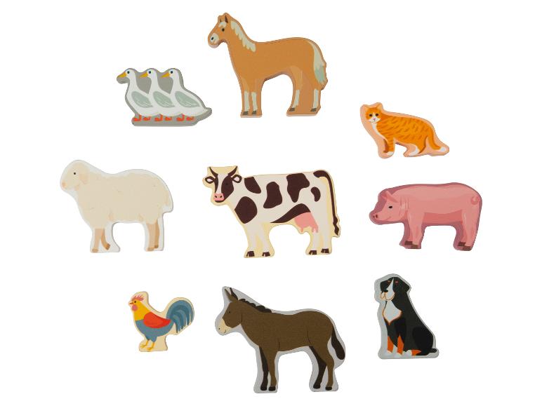 Houten speeldoos met dieren
