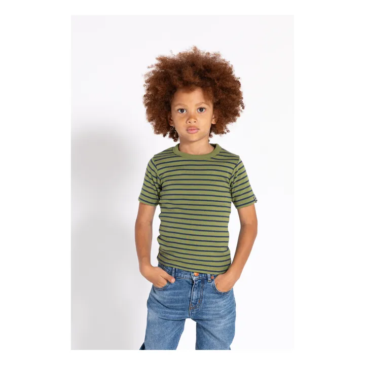 Finger in the nose T-shirt Rayé Sail | Vert