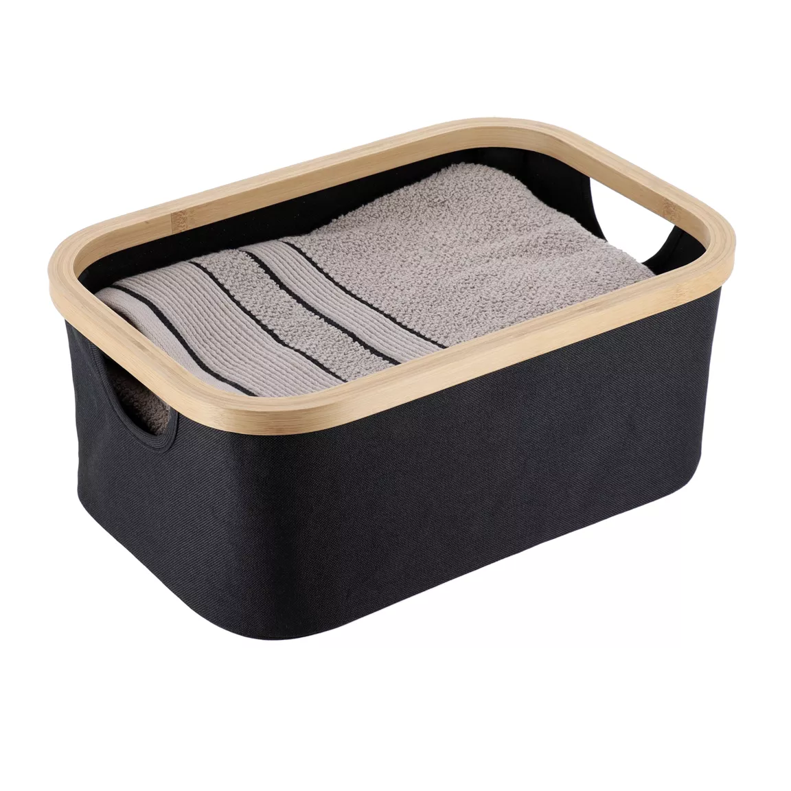 Panier de rangement pliable (L38 x H6 cm) Purebamboo Noir