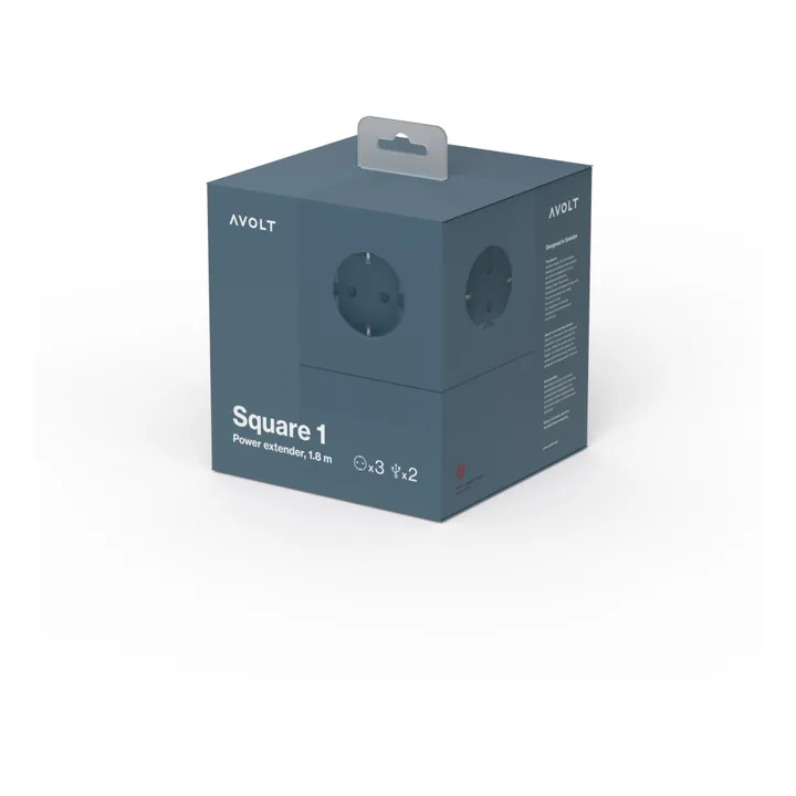 Avolt Rallonge Square 1 avec prise USB | Bleu