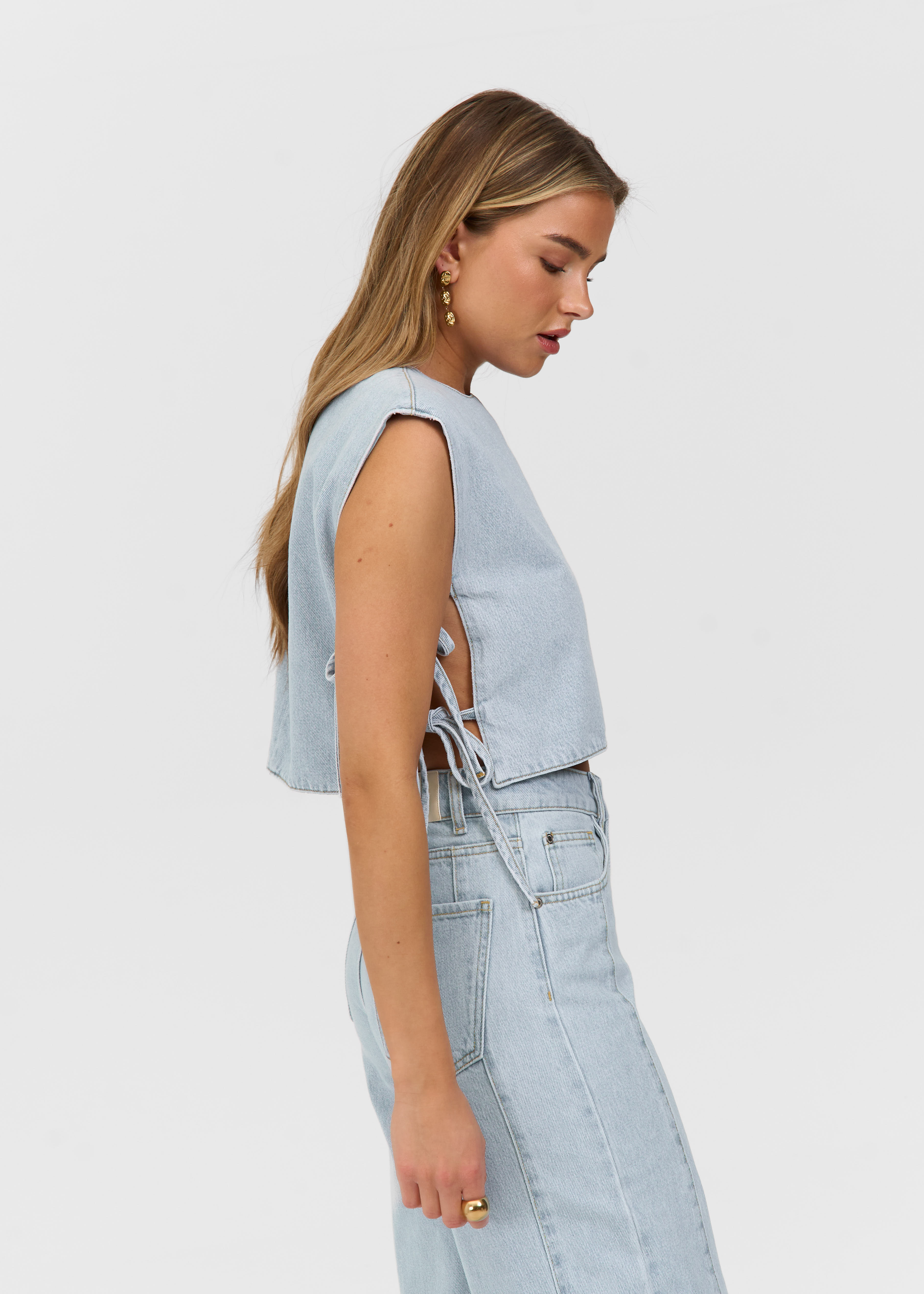 Izzy denim top blauw