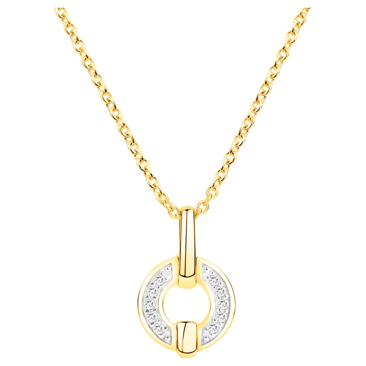 Collier en Plaqué Or avec oxyde de zirconium blanc