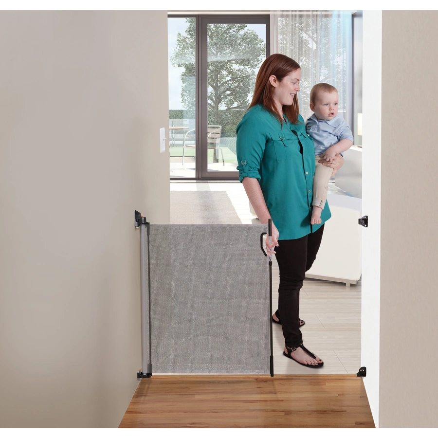Dreambaby® einziehbares Türschutzgitter, Grau
