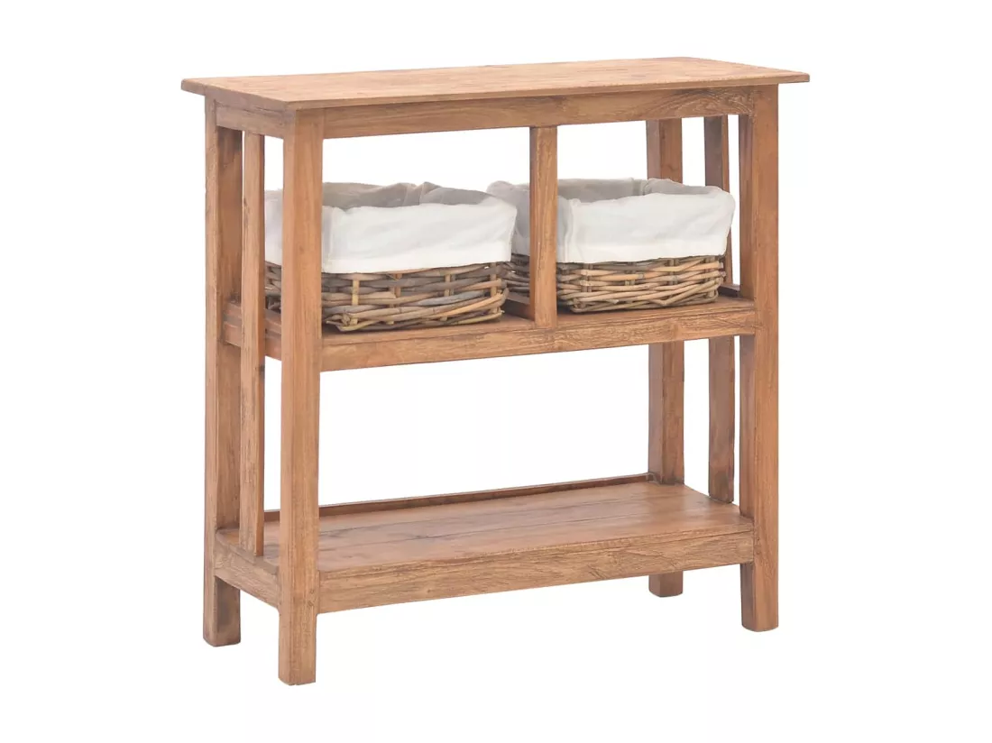Table console Bois de récupération massif 69 x 28 x 70 cm