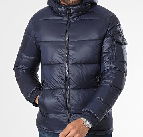 Doudoune Capuche Bleu Marine