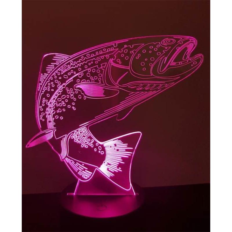 Lampe Kisskiss Metal 3D Led Illusion - Truite