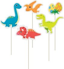 Dinosaurus Cocktailprikkers Gekleurd 12st
