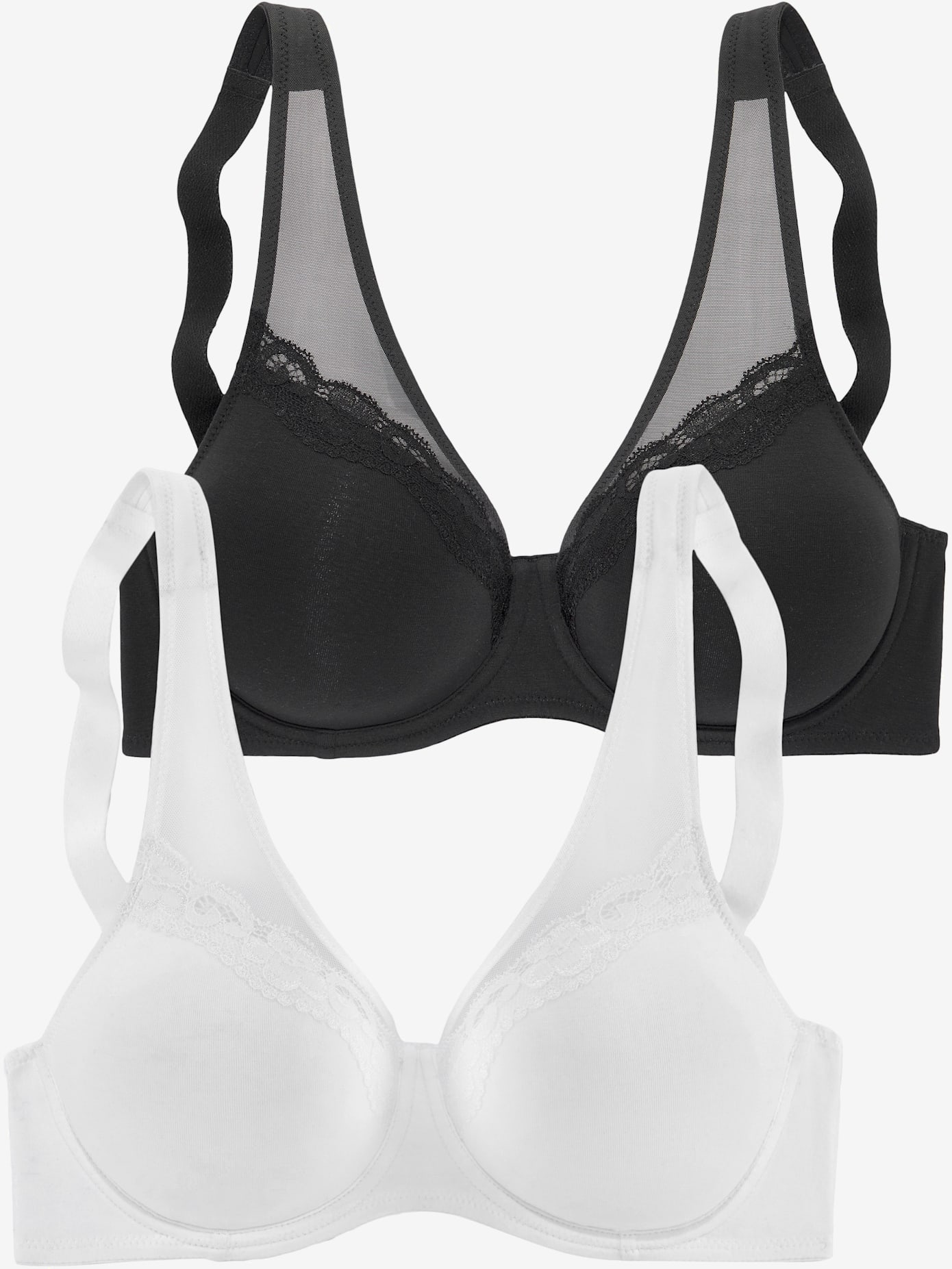 Soutien-gorge minimiseur petite fleur en coton, empiècements résille modernes