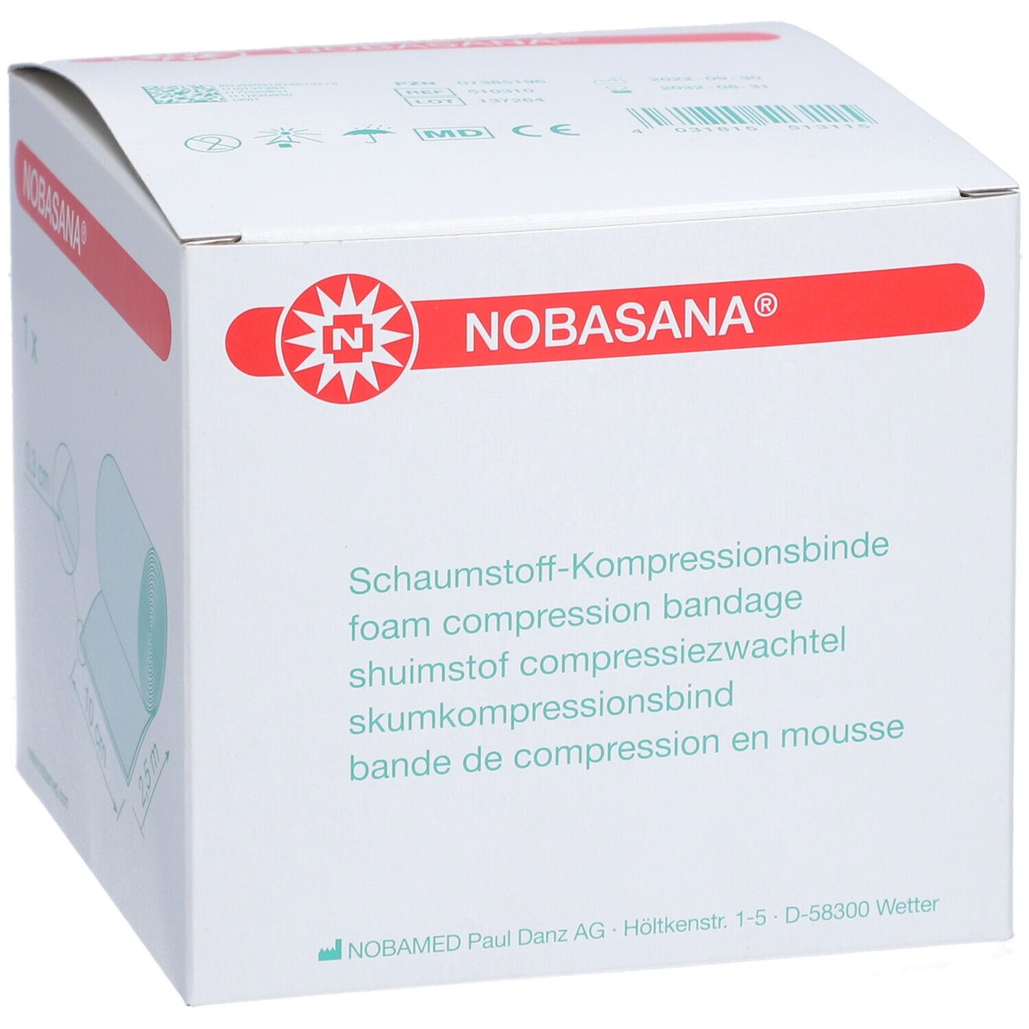 Nobasana® Schaumstoffbinde 10 cm x 2,5 m