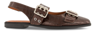 Cashott Slingback Mary Jane Ballerina Brun 61252515