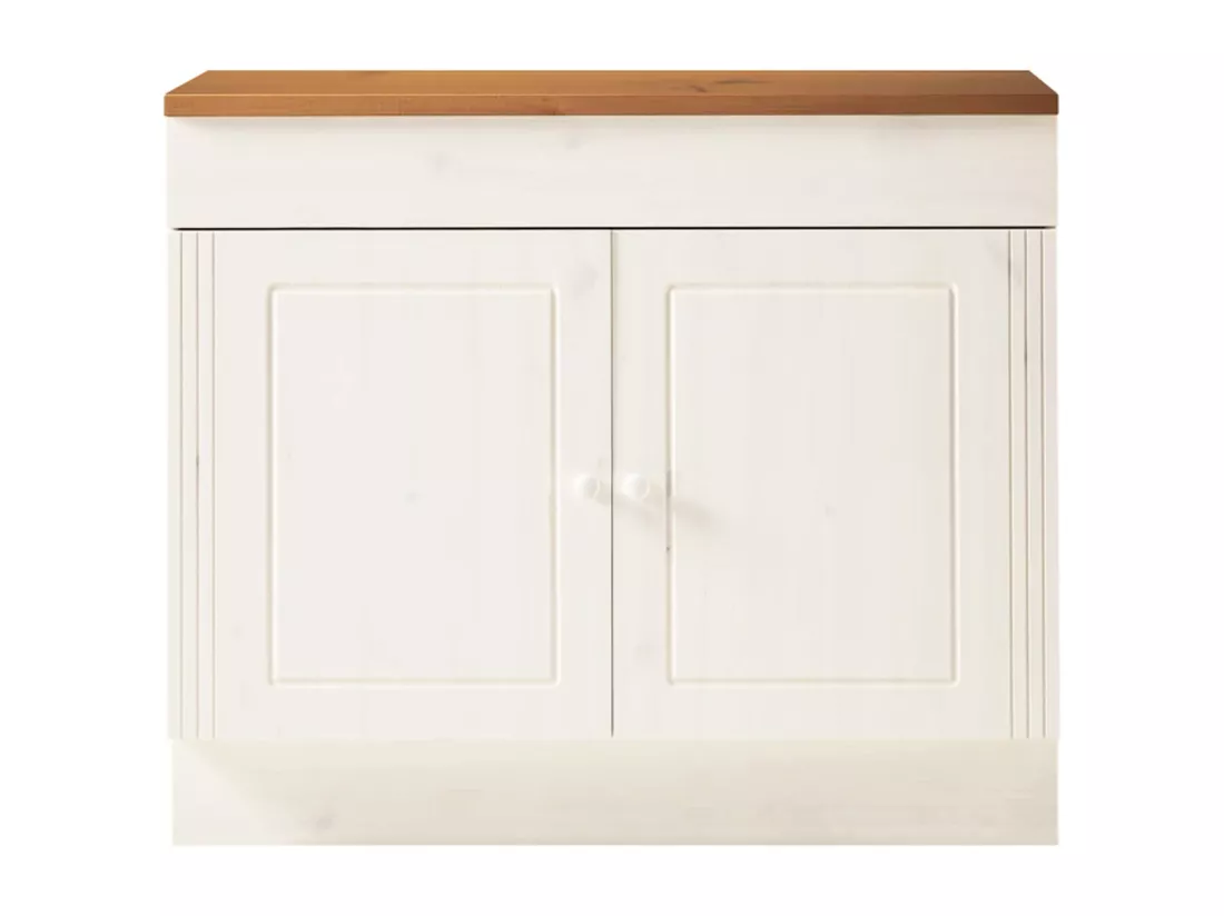 Anita | Meuble évier avec 2 portes en pin blanc