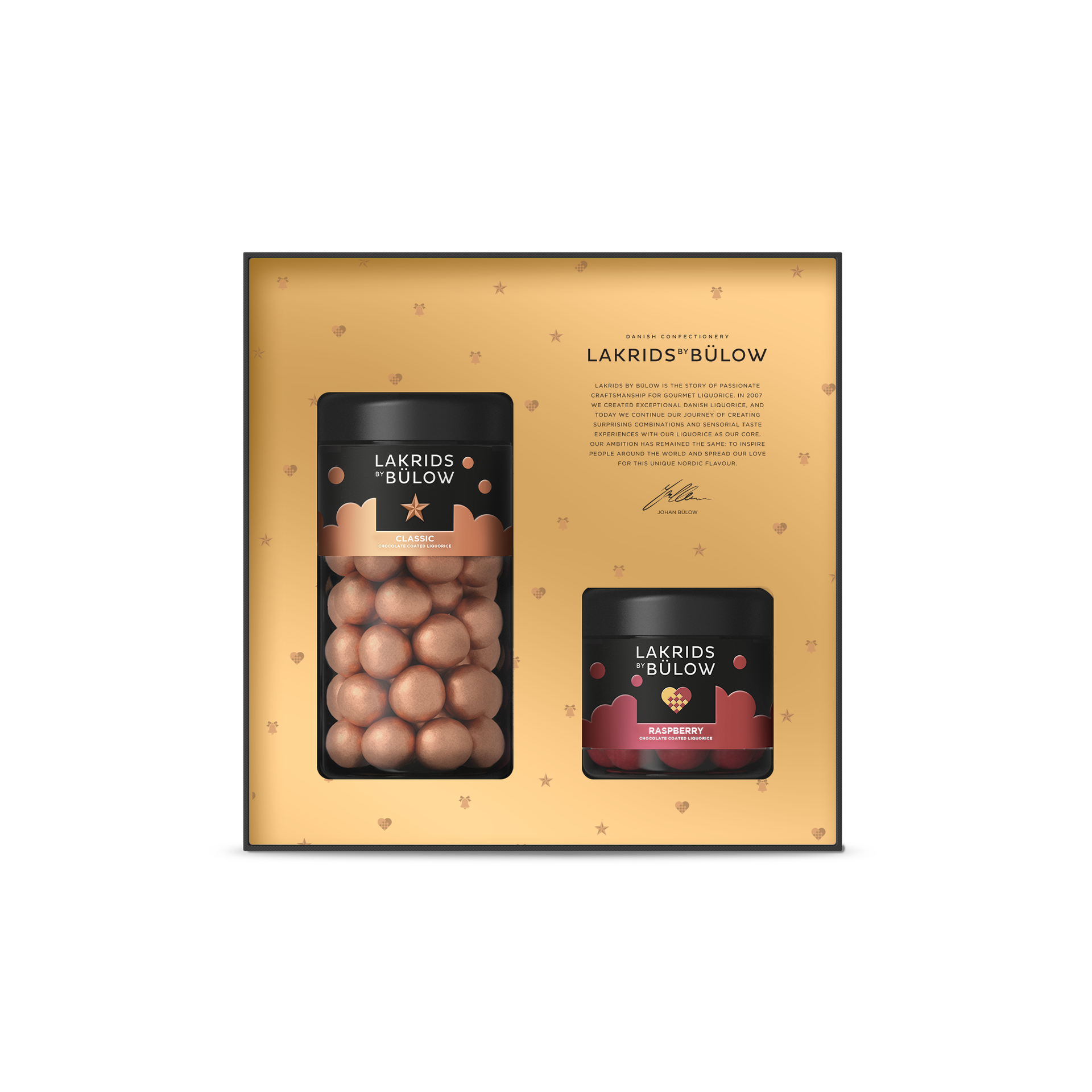 Lakrids by Bülow  Black Box gaveæske, Classic Caramel/Crispy Raspberry - 420g