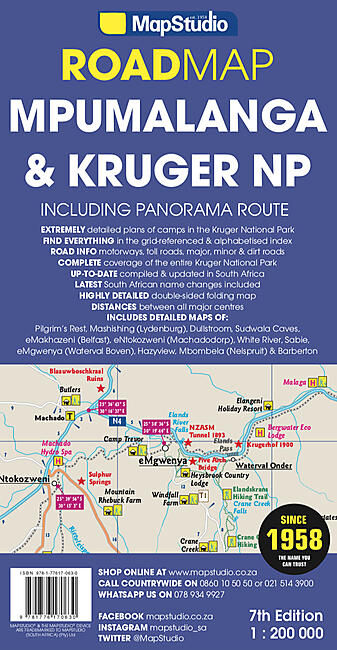 MAPSTUDIO - MPUMALANGA KRUGER NP PANORAMA ROUTE MAPSTUDIO