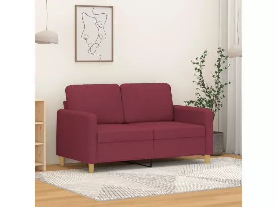 Canapé à 2 places Rouge bordeaux 120 cm Tissu