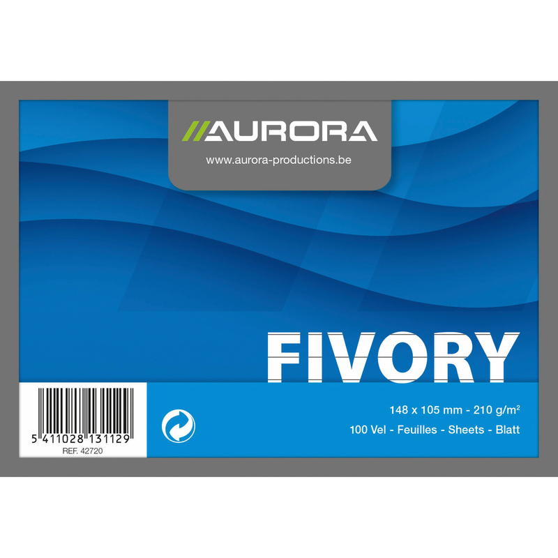 Aurora Karteikarten Fivory, A6, liniert, weiss