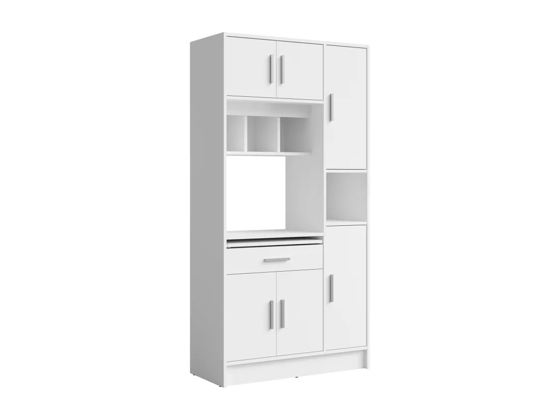 Buffet de cuisine avec 6 portes et 1 tiroir - Blanc - MADY II